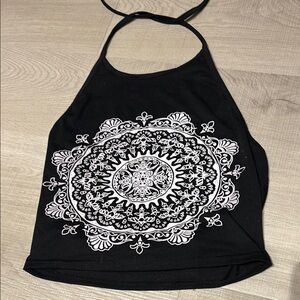 Black and White Halter Top
